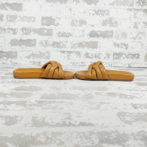 New SEYCHELLES LOW KEY TAN LEATHER Minimal Luxe Slide Sandals W5 - Picture 7 of 12